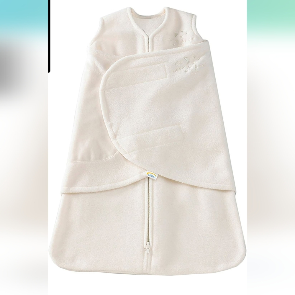 HALO SleepSack swaddle - NB - Cream - Micro Fleece - NWT